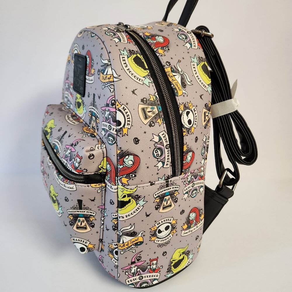 Loungefly Nightmare Before Christmas Mini Backpack Tattoo Art Characters Bag - Picture 2 of 5